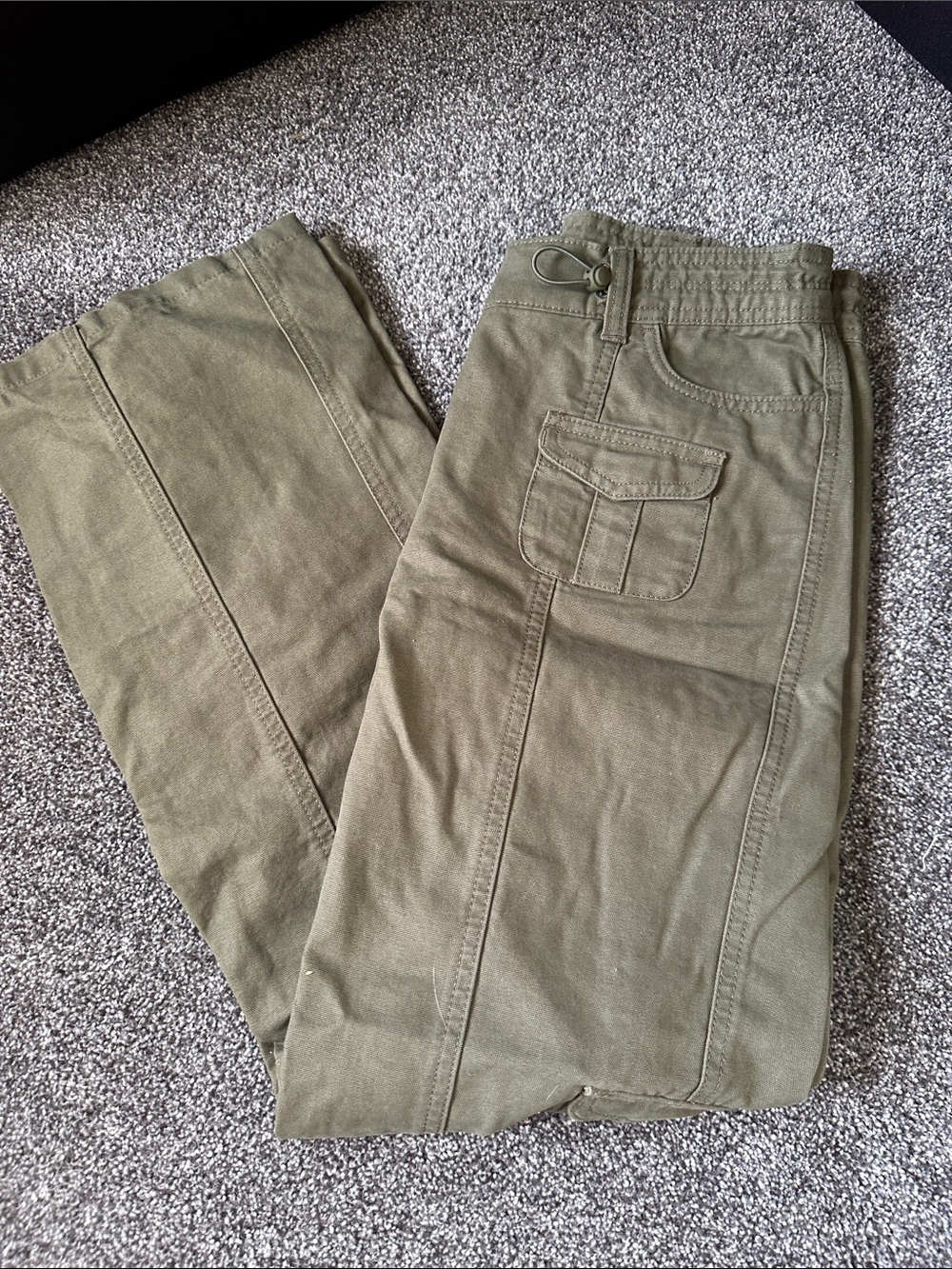 Sunday Best Olive Green Straight-Leg Utility Pants